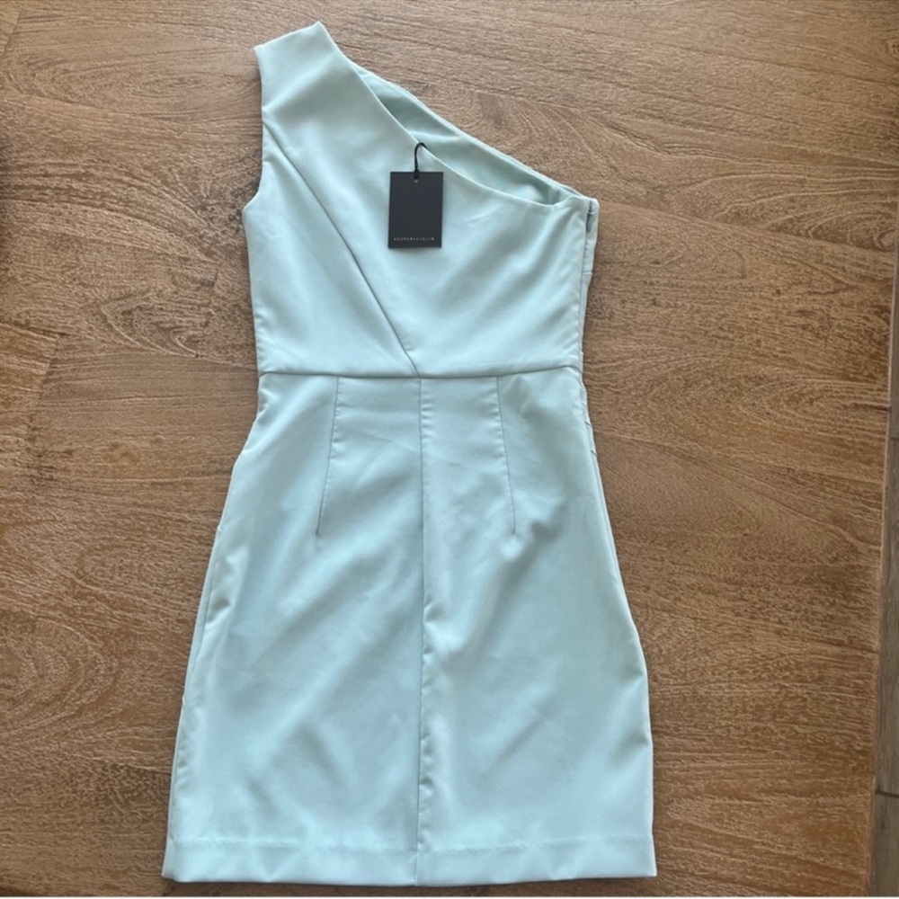 NWT Michael Costello X Revolve Mini Dress Sz S - Ice Blue - Picture 3 of 7